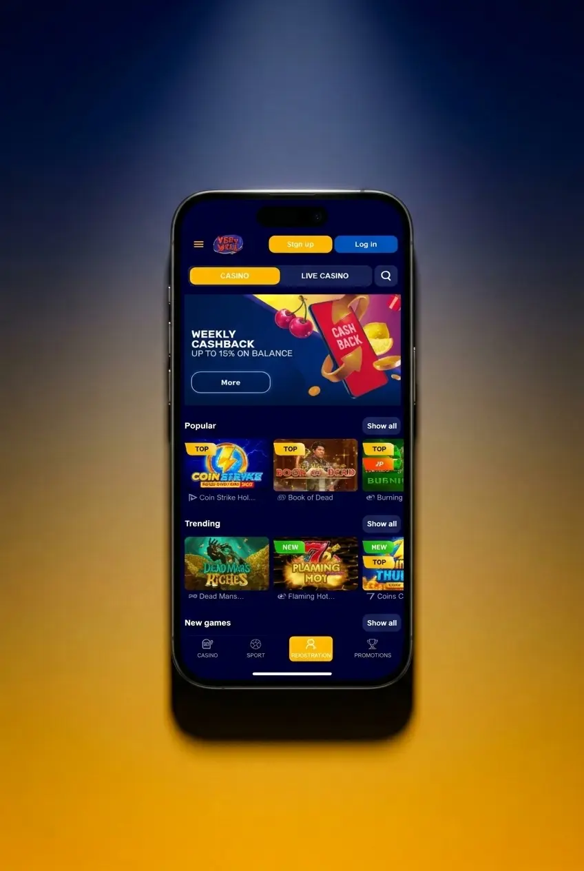 VeryWell app sports betting steps showing login, sport selection, odds tap, and place bet confirmation on mobile screen