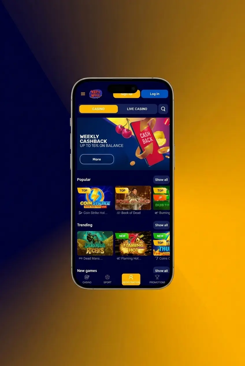 VeryWell casino sign up instructions for UK players showing step-by-step account registration process